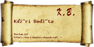 Kéri Beáta névjegykártya