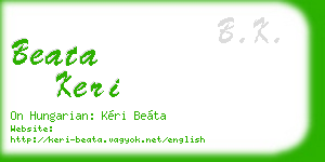 beata keri business card